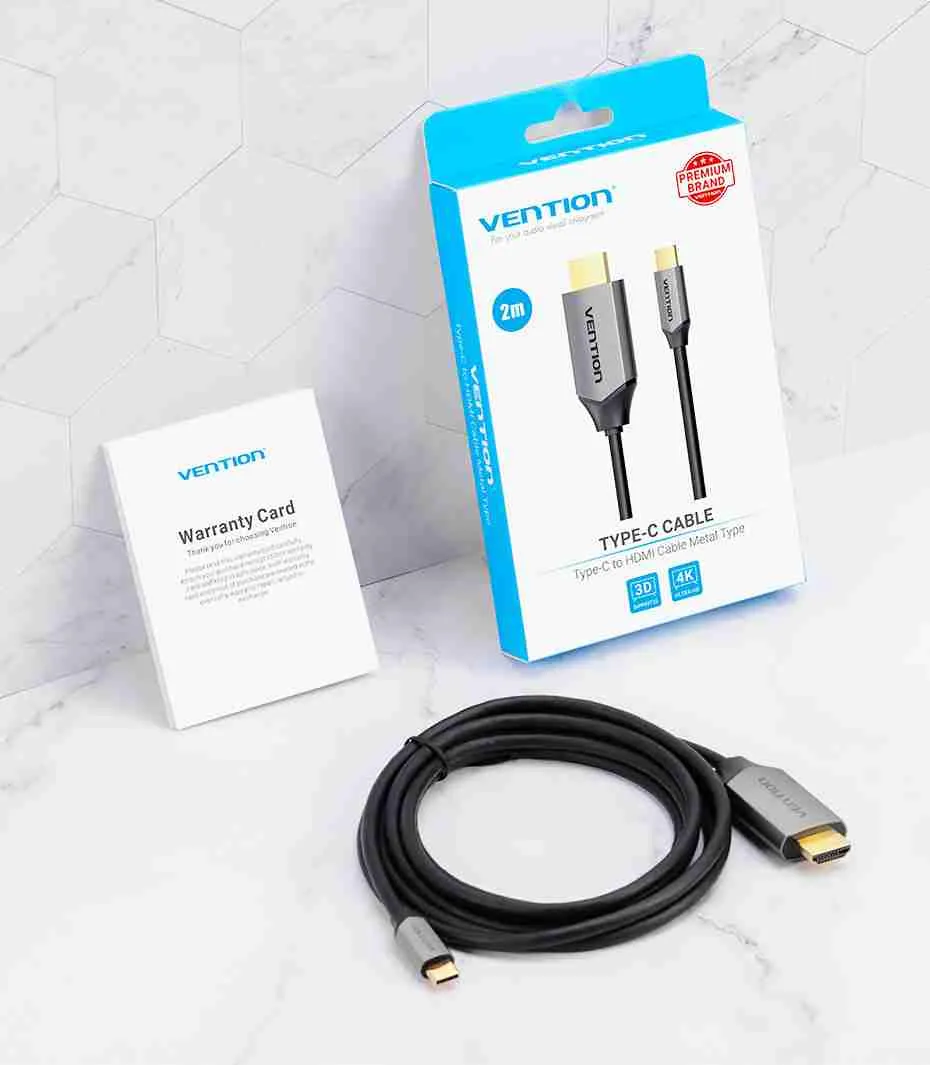 Vention Type-C to HDMI Cable 2M Black Metal Type
