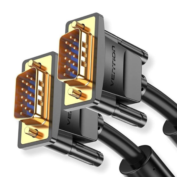 Vention VGA(3+6) Male to Male Cable with ferrite cores 1M Black